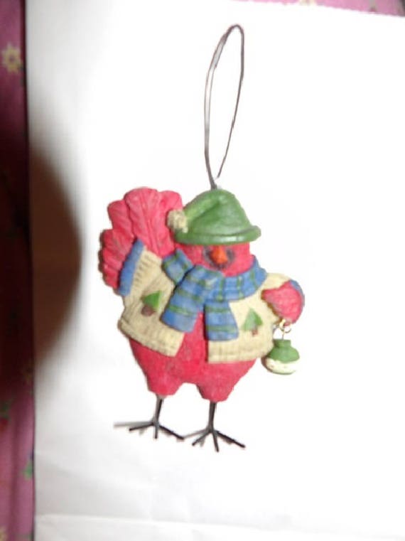 Red Robin Bird Christmas Ornament Resin Xmb1 -