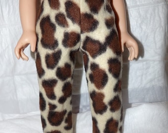 Fleece Leopard print leggings for 18 inch dolls - ag288