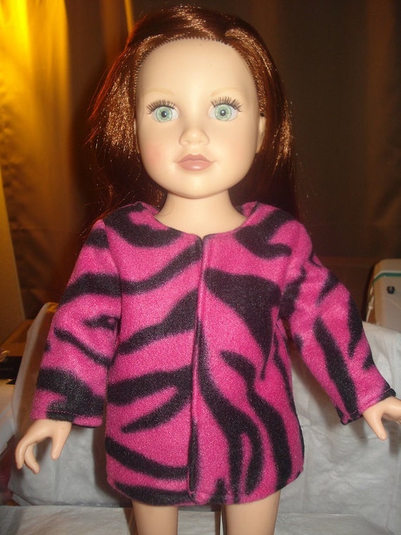 Handmade 18 inch Doll jacket in hot pink Zebra fleece AG54 | Etsy