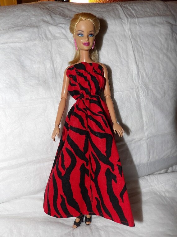red and black zebra print dress