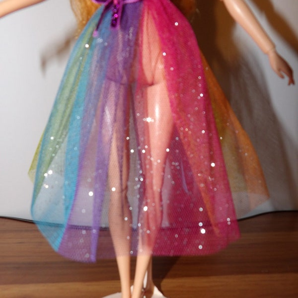 Rainbow colored ballet tutu for Fashion Dolls - ed1722