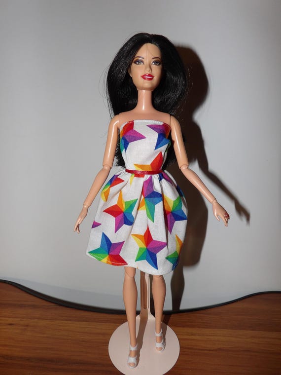 Strapless Rainbow Pride Color Star Print Short Dress for Fashion Dolls -  Ed2036 - Etsy