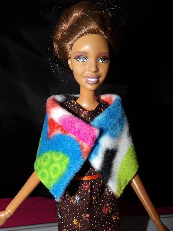 Fashion Doll Coordinates Short colorful printed Fleece wrap | Etsy