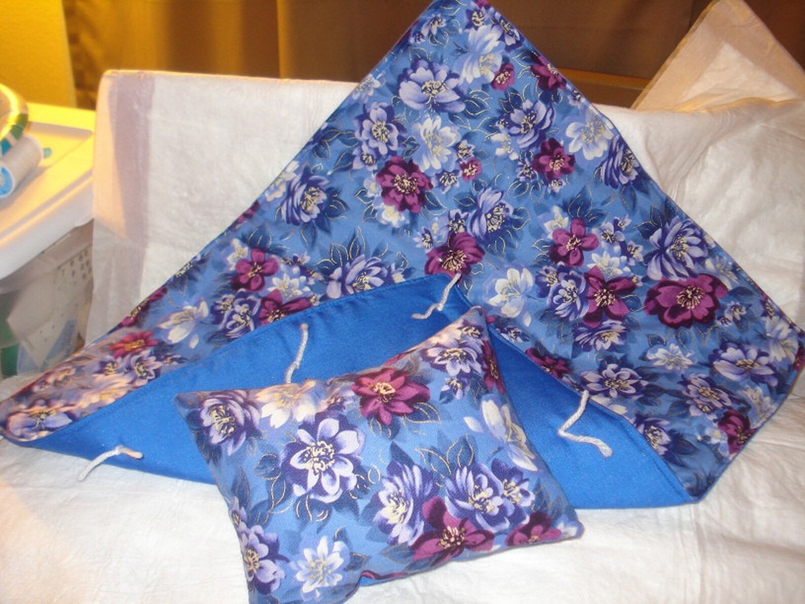Handmade Blue Floral Quilt and Pillow Set for 18 Inch Dolls Etsy