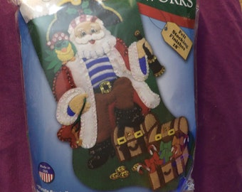 DIY Design Works Santa as a Piriate 18 inch Christmas stocking kit to make at home - sk7