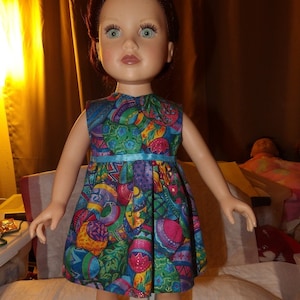 Osterei Drucken ärmelloses Sommerkleid für 18 Zoll-Puppen - ag226