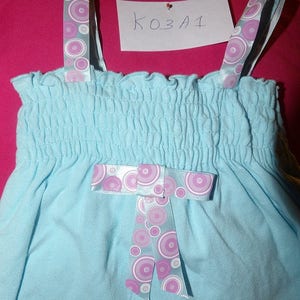 3 to 6 month size blue knit sun dress & matching panty set k03a1 image 3