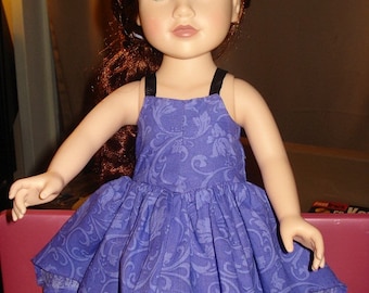 SALE - Purple Tinkerbelle style hankerchief dress for 18 inch Dolls - ag72