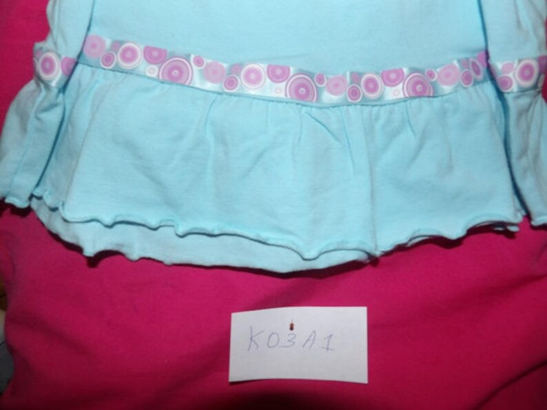 3 to 6 month size blue knit sun dress & matching panty set k03a1 image 4