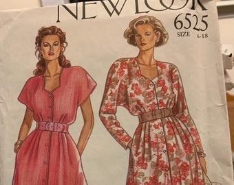 New Look Pattern 6525 - SZ 6-18 - NEW - Long & Short Sleeve Dress