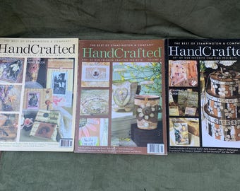 Lot of 3 HandCrafted Magazines from Stampington & Co - 2005, 2006, 2008