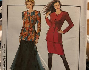 Style Pattern 1992 - SZ 8-18 - Long & Short Sleeve full-skirt dress - NEW