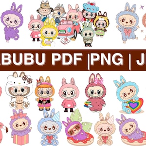 Labubu 19 Designs PNG Mega Bundle, Labubu Clipart, Labubu PNG,Cute Labubu Vector, Cartoon Character PDF, Cricut Cut Files,Digital Download