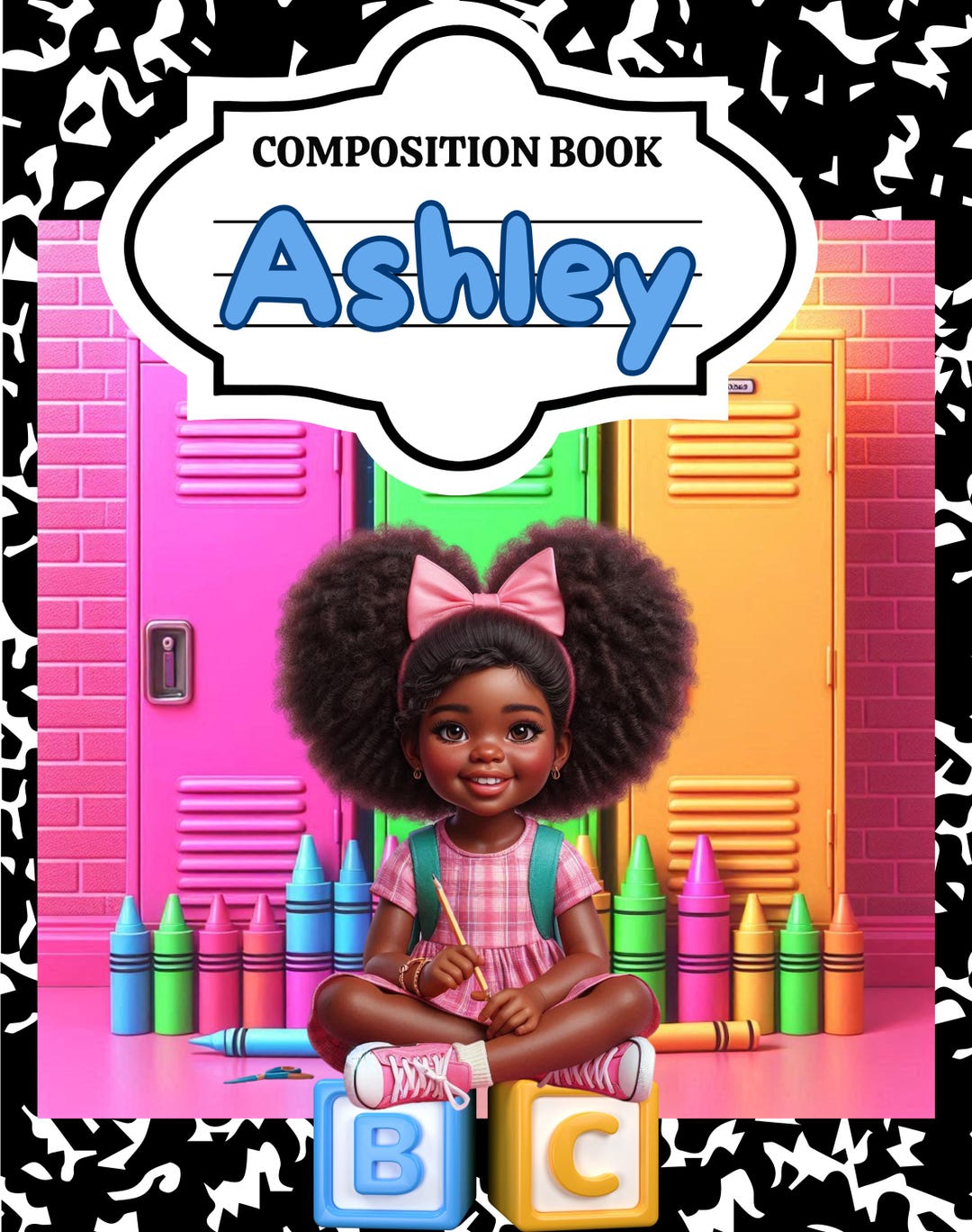 Editable Composition Notebook Cover Template: Back to School Design ...