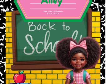 Editable Composition Notebook Cover: Back to School Canva Template (Digital Download
