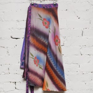 The 70s Revival Wrap - Vintage Sari Silk Wrap Skirt - Parma Violet