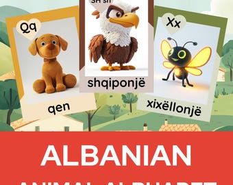 Albanian Animal Alphabet Flashcards