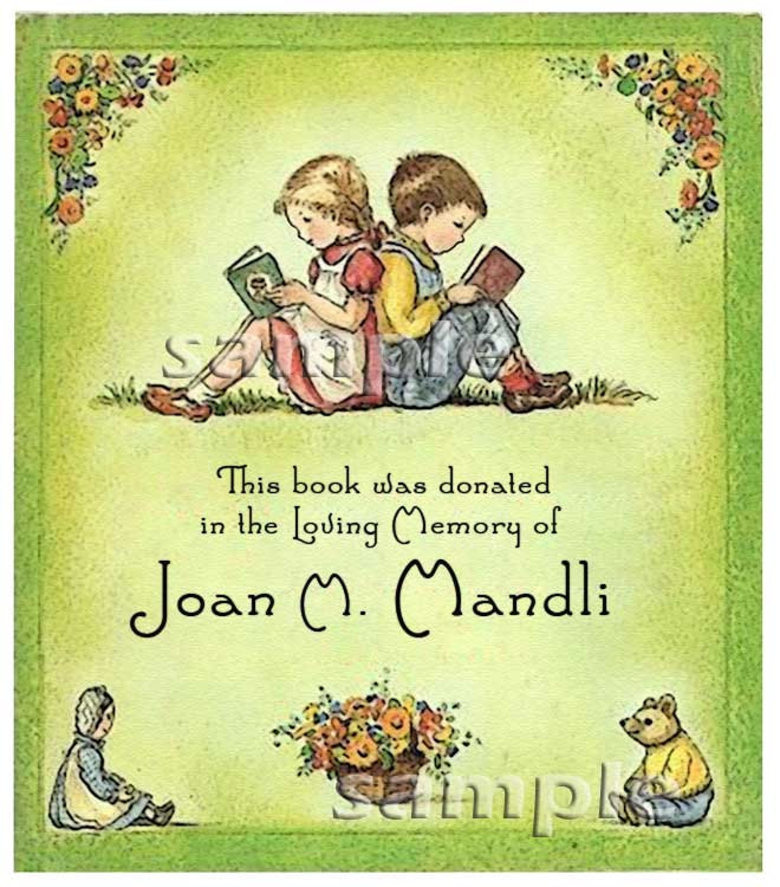 In Loving Memory Adhesive Backed Personalized Bookplates A Etsy