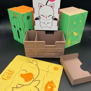 Magic the Gathering x Final Fantasy themed TCG Deck Box - Cactuar / Chocobo / Moogle / Tonberry