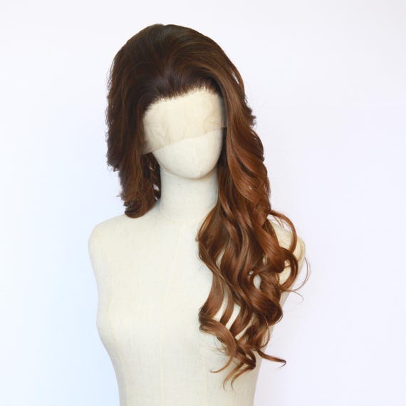 Ombre Brown Lace Front Wig: Heat-resistant Synthetic Hair  display picture 3