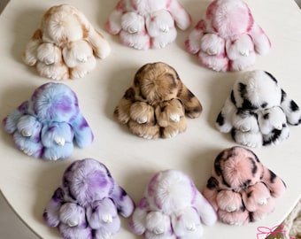 Fluffy Bunny Keychain | Cute Rabbit Bag Charm | Plush Bunny Keyring | Aesthetic Car Keychain Gift for Girlfriend & Bestie