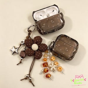 AirPods-skal med vintageblommor | AirPods-fodral med brunt blommönster | Retro estetiskt TPU-skal | Söt höstpresent | Mysig höstpresent | AirPods 5-skal