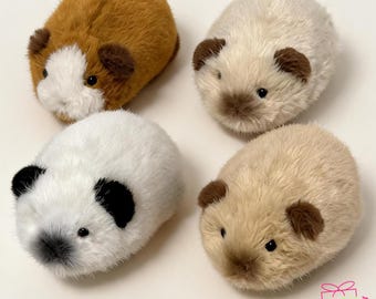 Guinea Pig Plush | Handmade Cavy Stuffed Animal | Soft Faux Mink Plush Toy | Cute Wrist Rest Pillow | Christmas Gift | Valentine's Day Gift