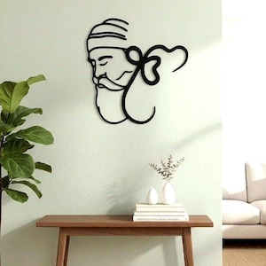 Ik Onkar Wall Art | Sikh Home Decor, Guru Nanak Dev Ji Wooden Sign