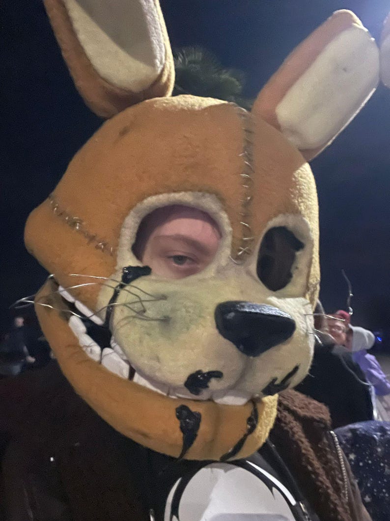 Spring Bonnie Mask Back 3D Print BASE - ITP Spring Bonnie Wearable Mask - Made to Order - Etsy