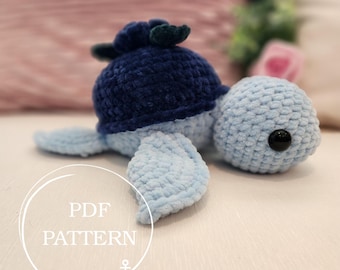 Amigurumi Blueberry Turtle Crochet Pattern: Fruit Animal PDF (Digital Download)