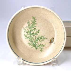 Vintage Lenox Temper-Ware Fancy Free Bowls Set of 3 | Blue Floral Butterfly Stoneware
