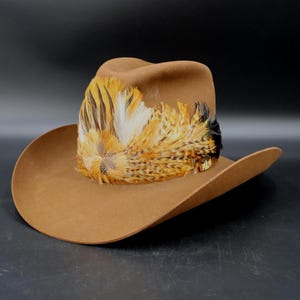 Vintage Resistol Felt Cowboy Hat: Brown Pheasant Feather  display picture 2