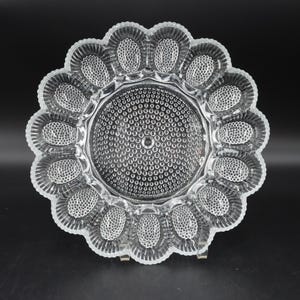 Vintage Indiana Glass Clear Hobnail Deviled Egg Plate – 11&quot; Wide