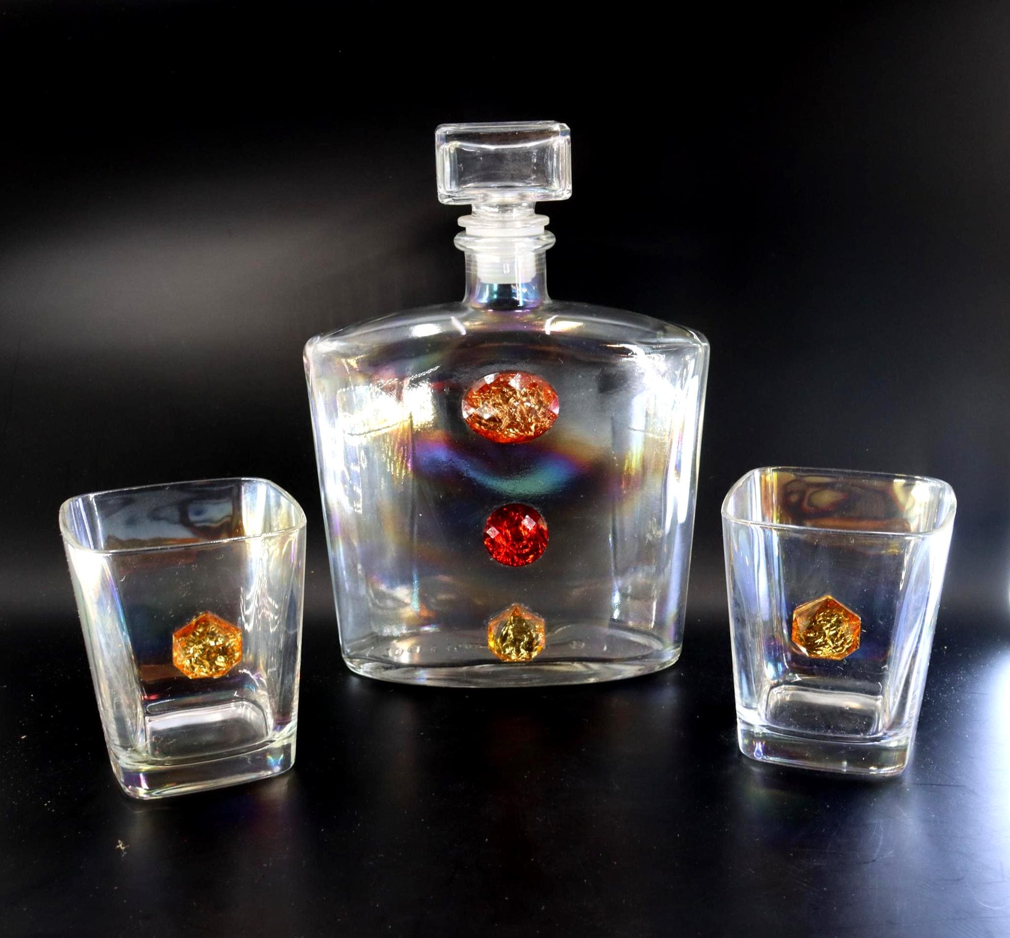 Mid Century Amber Glassware Decanter - Etsy