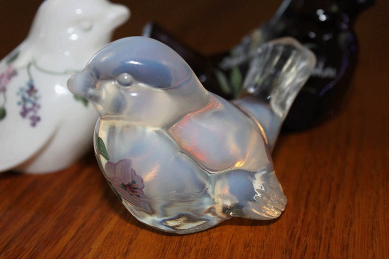 Vintage Hand Painted Fenton Glass Birds lot of 3 Etsy