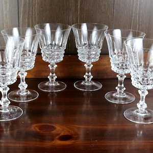 Vintage Cristal d’Arques Durand Tuileries Villandry Goblets | Set of 6 | French Cut Lead Crystal