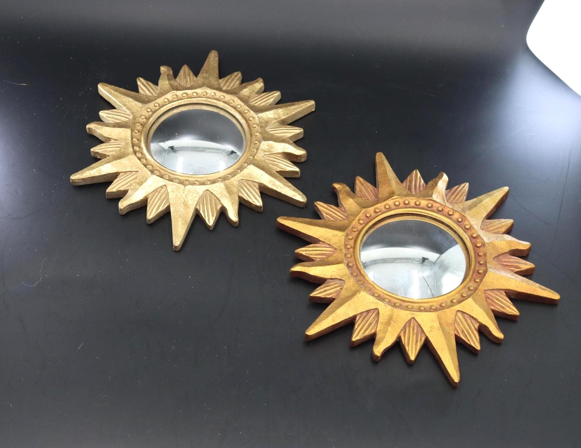 Vintage Round Convex Mirror - Etsy