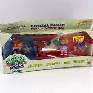 1996 Cabbage Patch Kids Olympikids Figurines Set | Special Edition Mattel Collectibles | Atlanta Olympic Mascot | Vintage Olympic Souvenir