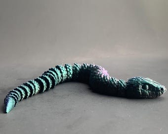 3D Printed Articulated Snake: Poseable Fidget Toy, Desk Decor