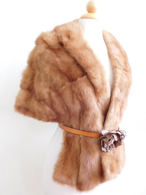 Vintage Mink 1960's Stole Small Medium - image 3