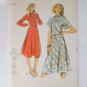 Vintage 1960's Butterick Dress Pattern Size 14