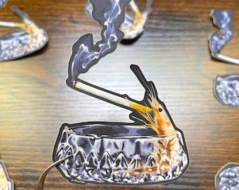 Vinyl Waterproof Smoking Shrimp Sticker