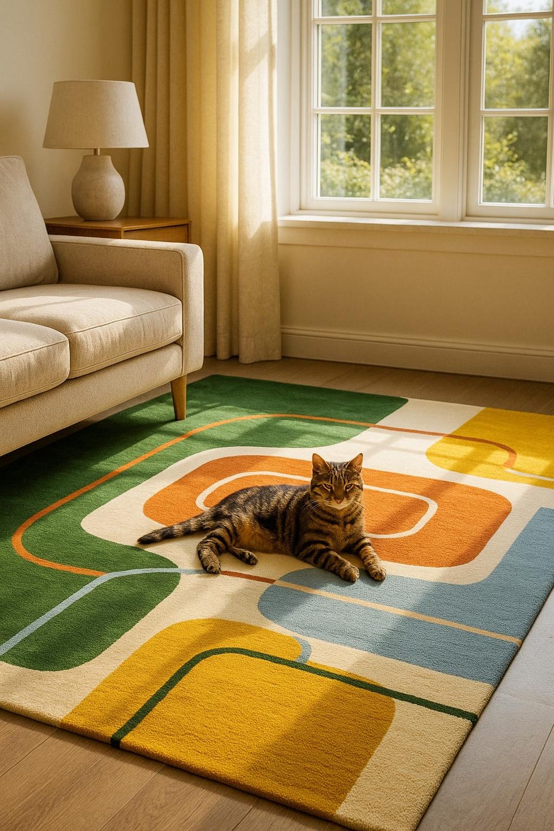 Hand Tufted Wool Area Rug – Trendy Modern Art-inspired Rug for Cozy ...