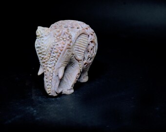 Hand-Carved Soapstone Elephant Diffuser – Aromatherapy Oil Burner