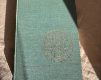 Modern British Poetry book: 1962 Textbook - Academia Decor Teal/Patina Green Cloth Cover - Poetcore