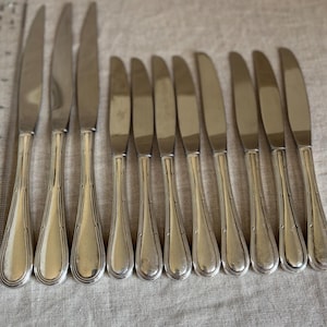 Antique Sterling Silver Knife Set with Crossed-Reed Pattern - Circa 1905-1915