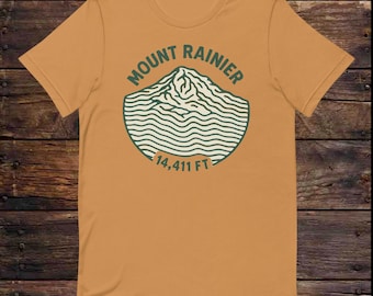 Camiseta del Monte Rainier / Camiseta con estampado de montaña del noroeste del Pacífico / Regalo de senderismo en Washington para él o ella