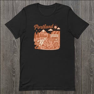 Vintage Portland Tee Hiker, Beaver, Coffee