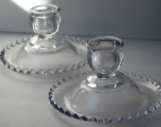 Vintage Imperial Glass Candlewick Candlesticks Etsy