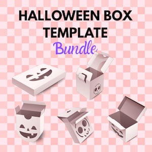 Halloween Box Template Bundle | Halloween Party Boxes | Template Bundles | Halloween Party Favors